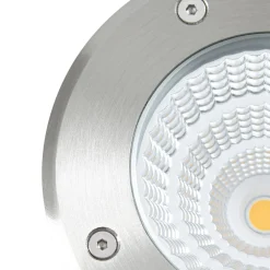 Arcchio LED-lattia-upotusspotti Thentos, Ø 12 cm, 60°, nikkeli, IP67