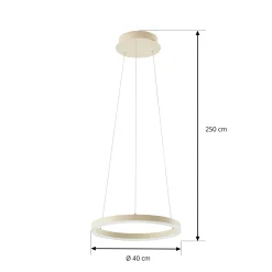 Arcchio LED-riippuvalaisin Albiona, beige, 1 rengas, halkaisija 40 cm