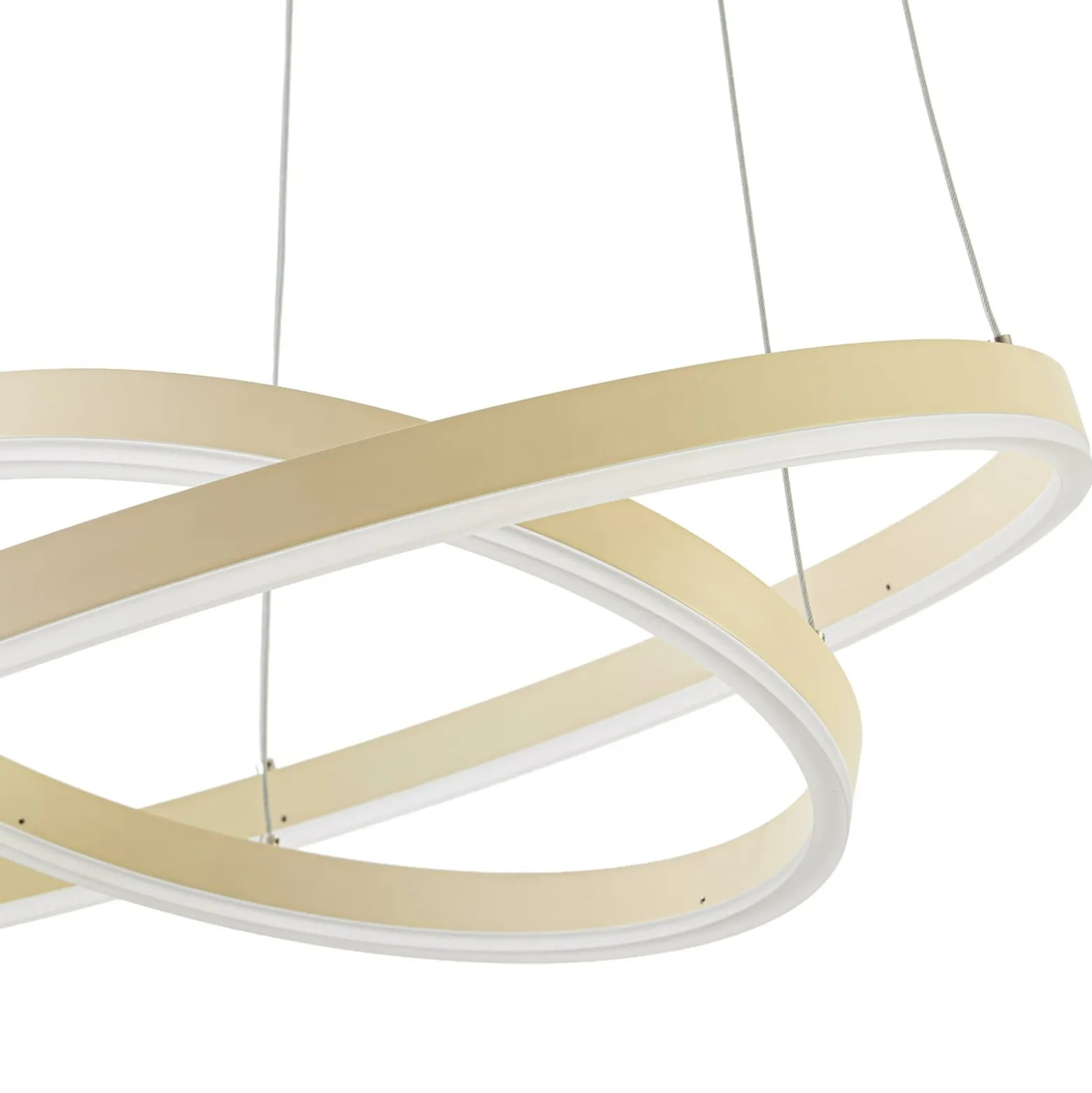 Arcchio LED-riippuvalaisin Albiona, beige, 2 rengasta, halkaisija 60 cm