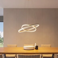 Arcchio LED-riippuvalaisin Albiona, beige, 2 rengasta, halkaisija 60 cm