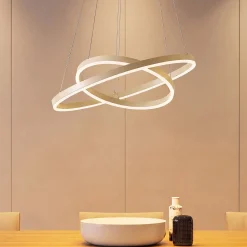 Arcchio LED-riippuvalaisin Albiona, beige, 2 rengasta, halkaisija 60 cm