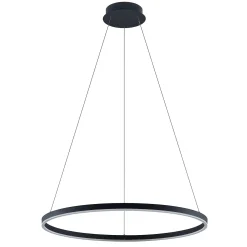 Arcchio LED-riippuvalaisin Albiona, musta, 1 rengas, Ø 80 cm
