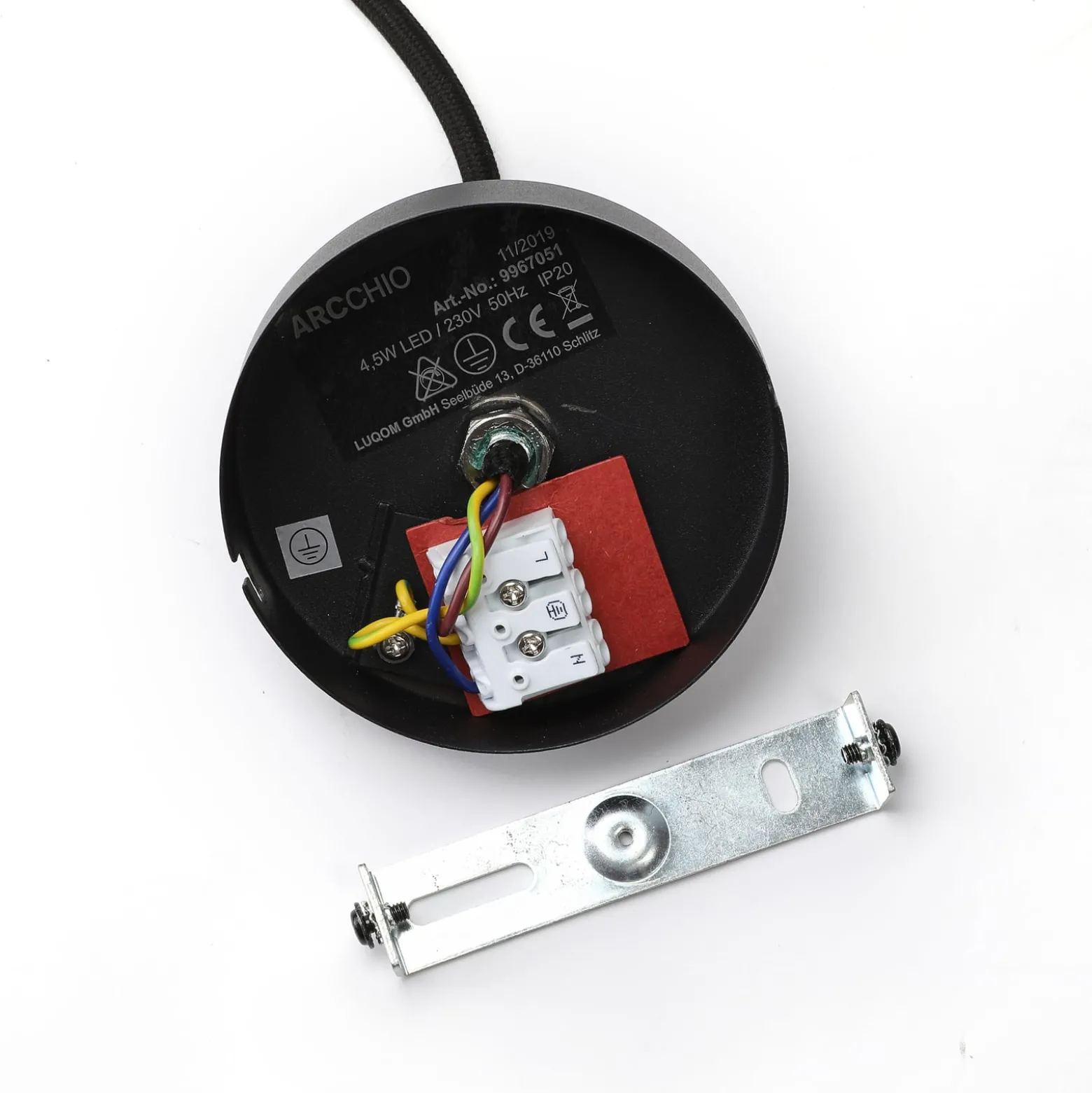 Arcchio LED-riippuvalaisin Franka, 1-valo, Ø 4 cm, musta