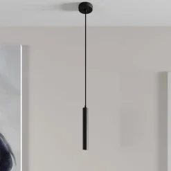 Arcchio LED-riippuvalaisin Franka, 1-valo, Ø 4 cm, musta
