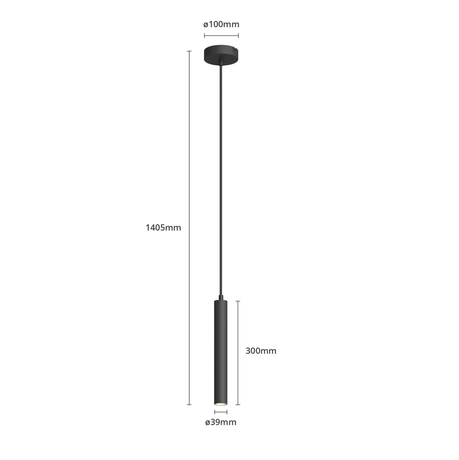 Arcchio LED-riippuvalaisin Franka, 1-valo, Ø 4 cm, musta