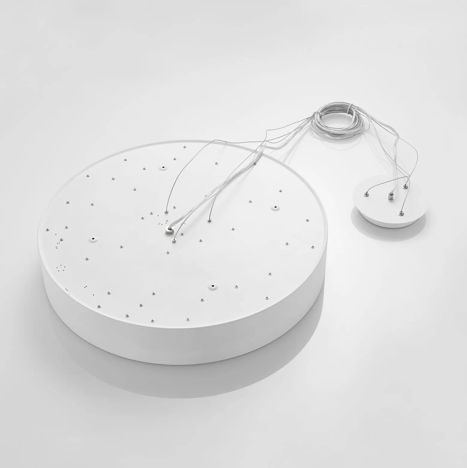 Arcchio LED-riippuvalaisin Noabelle, Ø 60 cm, valkoinen, metalli