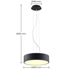 Arcchio LED-riippuvalaisin Noabelle, musta, 40 cm, metallia