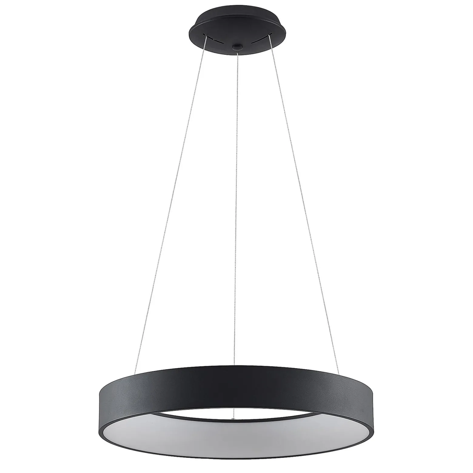 Arcchio LED-ripustusvalaisin Aleksi, Ø 60 cm, musta, metalli, CCT