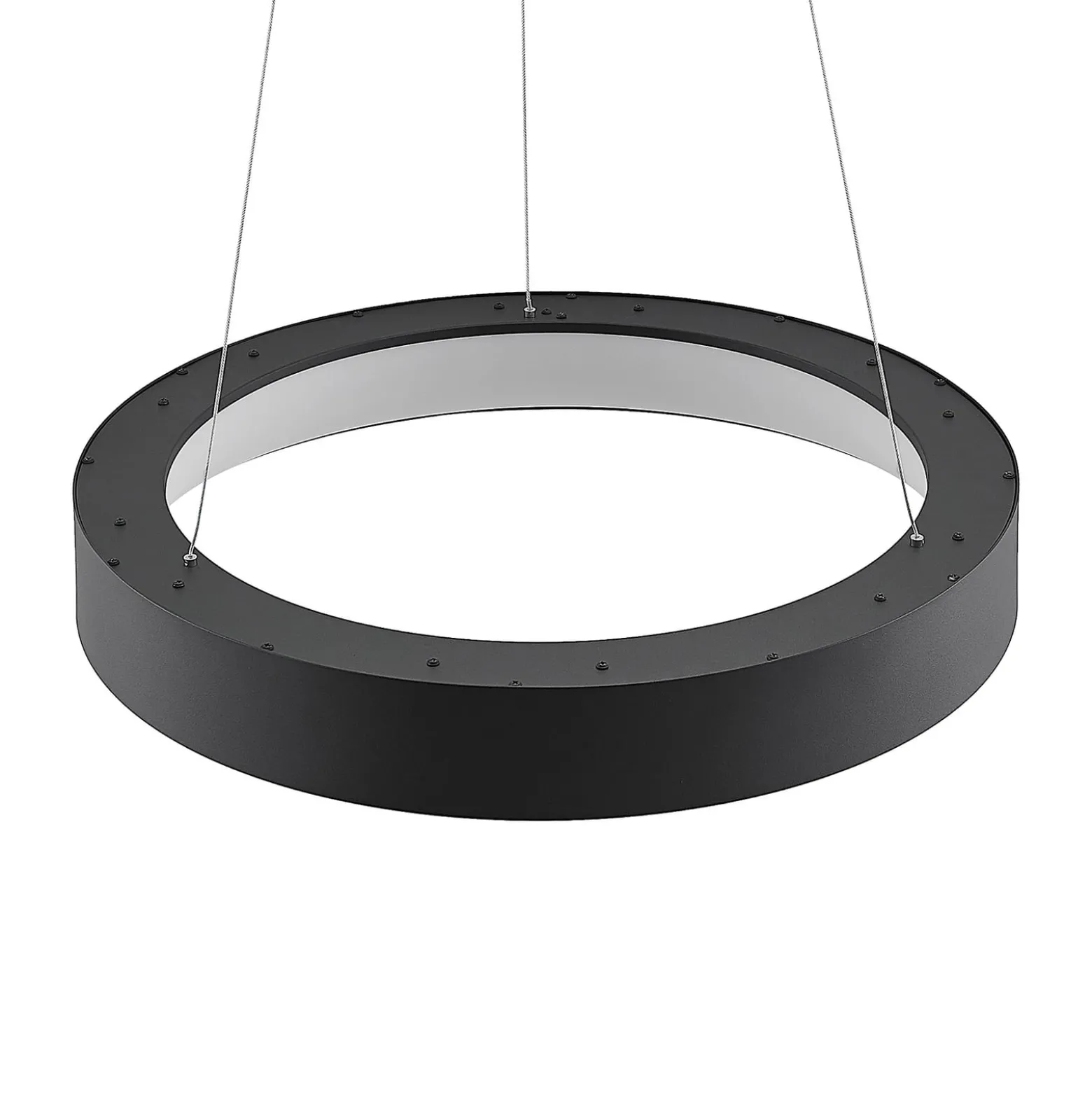 Arcchio LED-ripustusvalaisin Aleksi, Ø 60 cm, musta, metalli, CCT