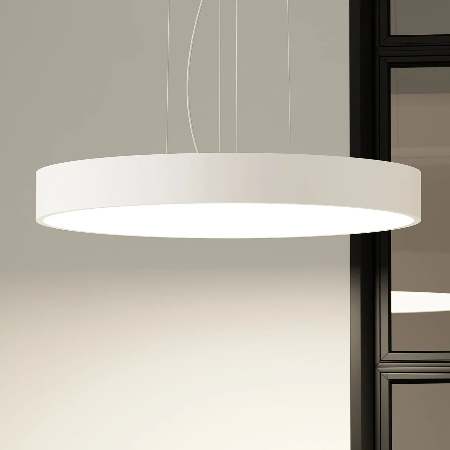 Arcchio LED-ripustusvalaisin Noabelle, Ø 80 cm, valkoinen, metallia
