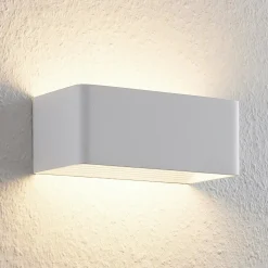 Arcchio LED-seinävalaisin Karam, 20 cm, valkoinen, metalli, ylös/alasvalo