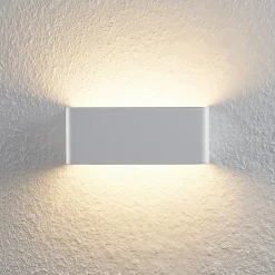 Arcchio LED-seinävalaisin Karam, 20 cm, valkoinen, metalli, ylös/alasvalo