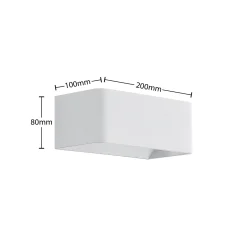 Arcchio LED-seinävalaisin Karam, 20 cm, valkoinen, metalli, ylös/alasvalo