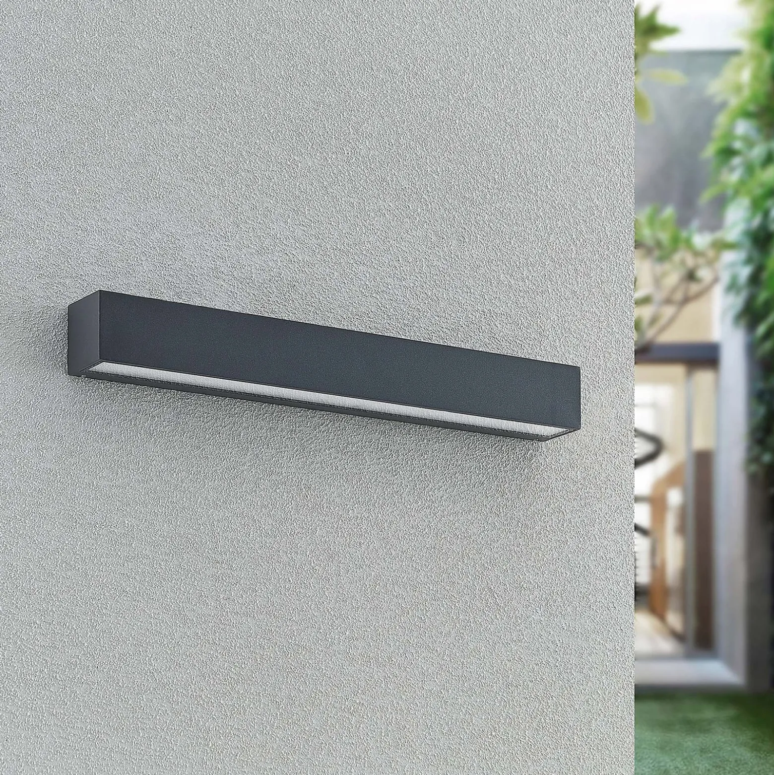Arcchio LED-seinävalaisin Lengo, 50 cm, 1-lamppuinen, antrasiitti, CCT