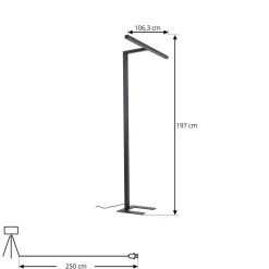Arcchio LED-toimiston lattiavalaisin Jolinda, T-muoto, musta, 4000 K