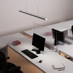 Arcchio LED toimisto-riippuvalaisin Jolinda, hopea, 118cm, ylös/alas, ylös/alas