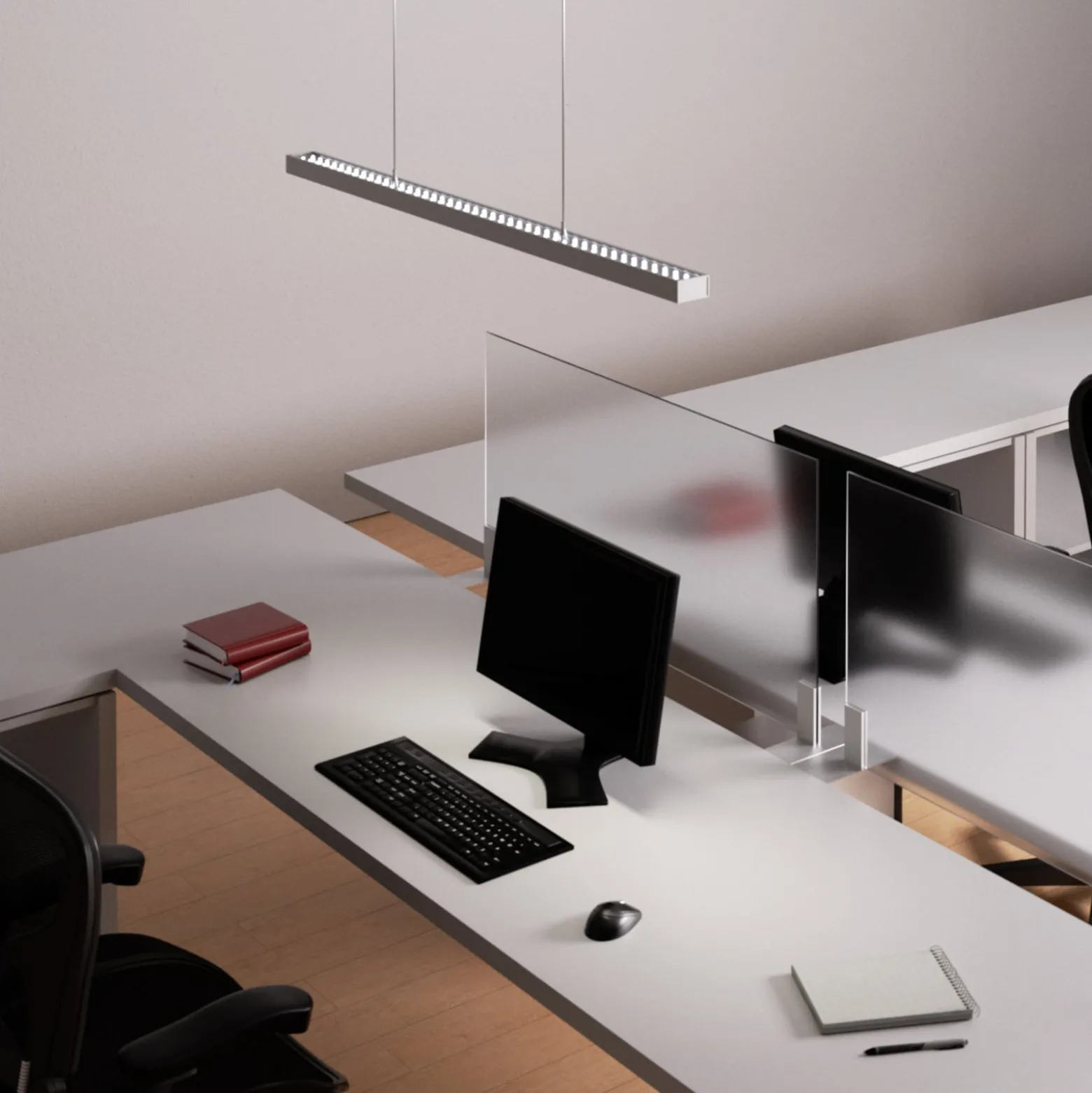 Arcchio LED toimisto-riippuvalaisin Jolinda, hopea, 118cm, ylös/alas, ylös/alas