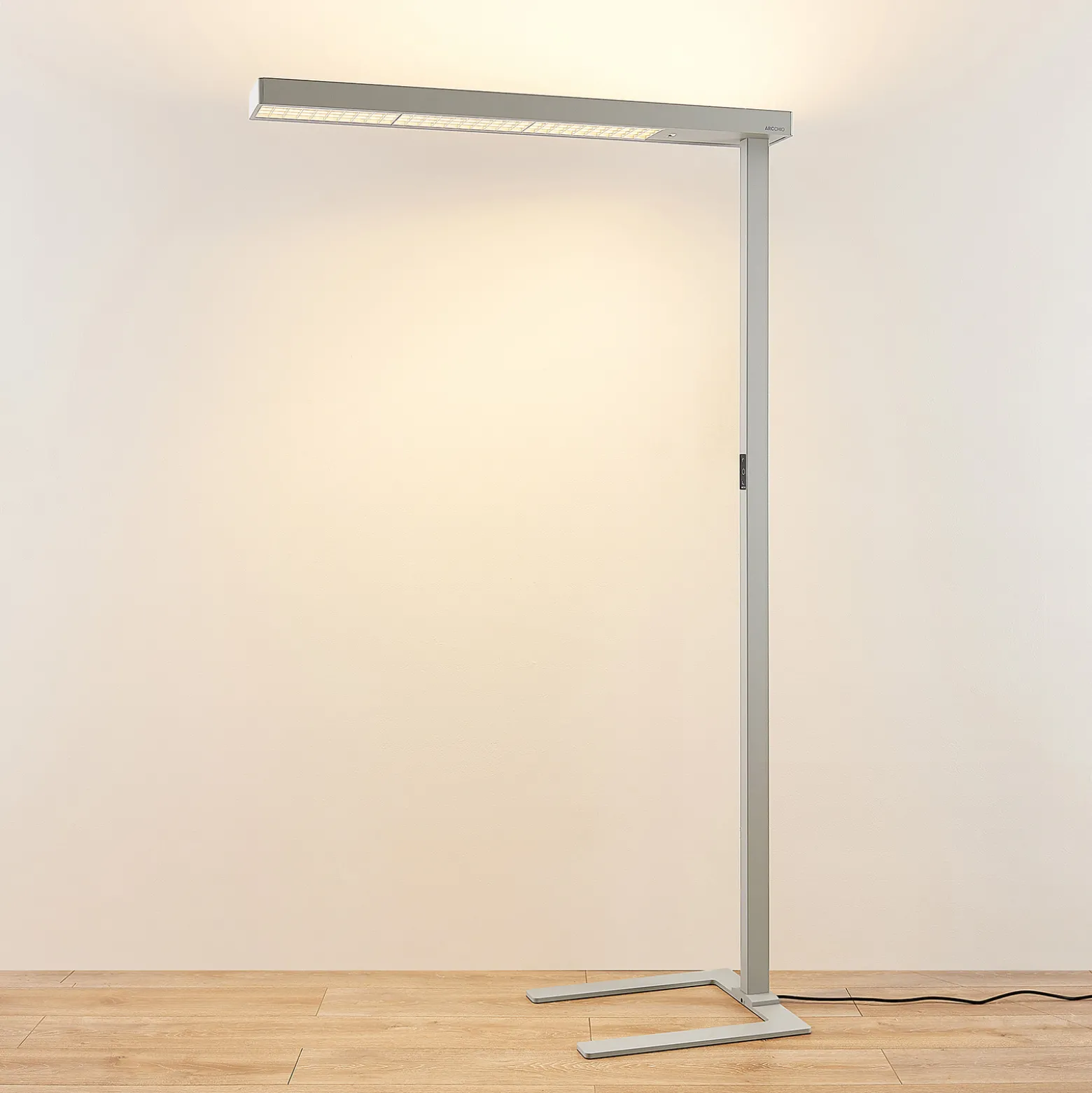 Arcchio LED-toimistovalaisin Susi, hopea, anturi, himmennin, CCT-arvo