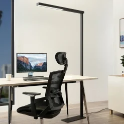 Arcchio LED toimistovalaisin Tamilo, musta, metalli, 194cm