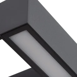 Arcchio LED-ulkoseinälamppu Kovato, liiketunnistin, tummanharmaa, IP65