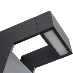 Arcchio LED-ulkoseinälamppu Kovato, liiketunnistin, tummanharmaa, IP65