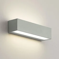 Arcchio LED-ulkoseinälamppu Lengo, 25 cm, 2-lamppuinen, harmaa, CCT