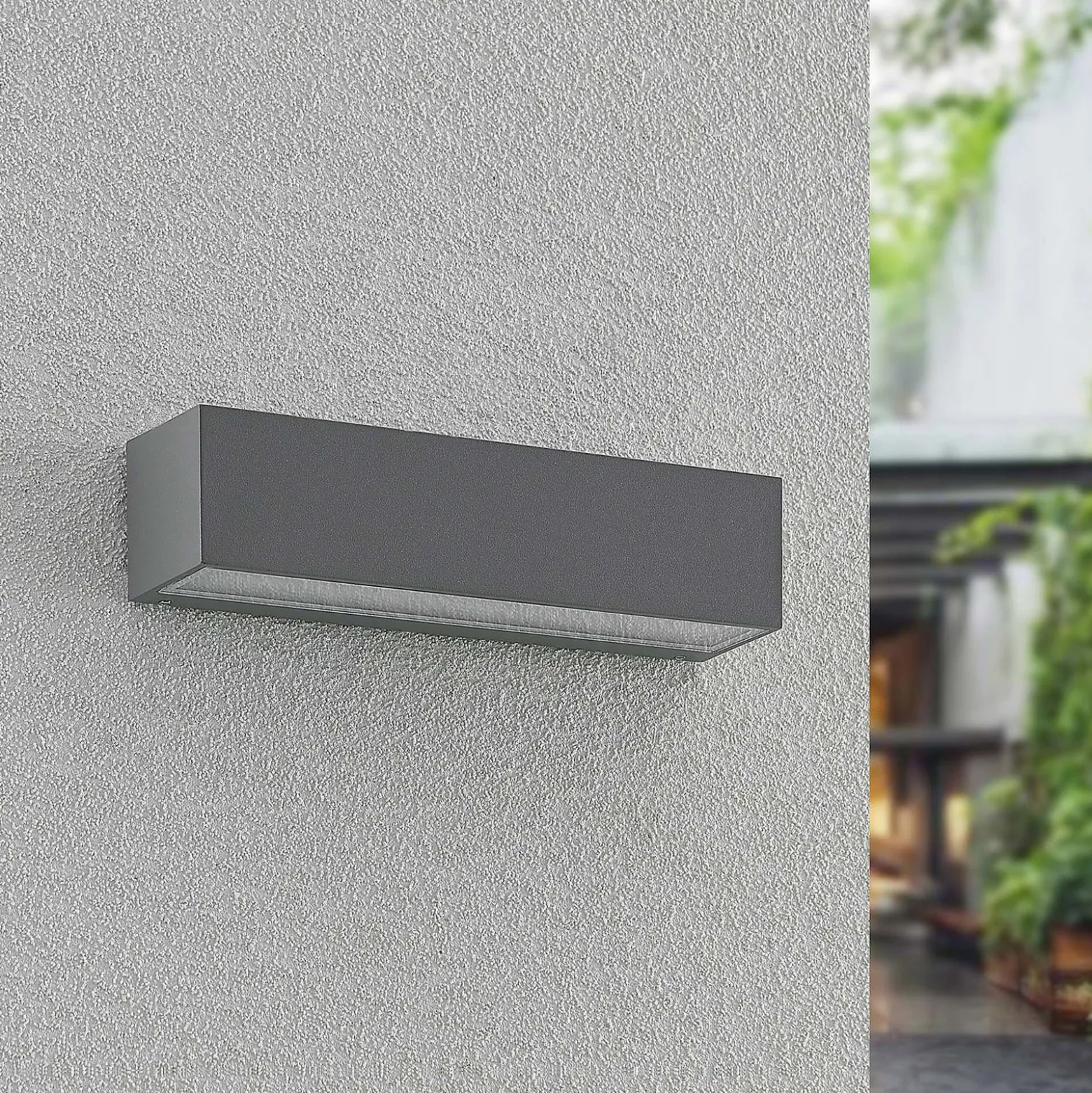 Arcchio LED-ulkoseinälamppu Lengo, 25 cm, 1-lamppuinen, harmaa, CCT