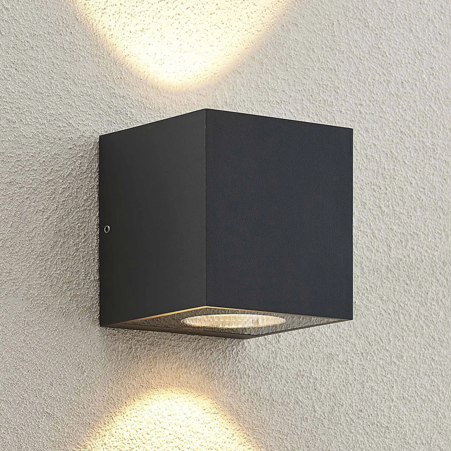Arcchio LED-ulkoseinälamppu Tassnim, 2-lamppuinen, antrasiitti, IP65