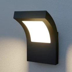 Arcchio LED-ulkoseinävalaisin Advik, IP65, antrasiitti, metallia