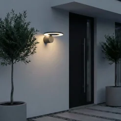Arcchio LED-ulkoseinävalaisin Tovio, antrasiitti, käännettävä