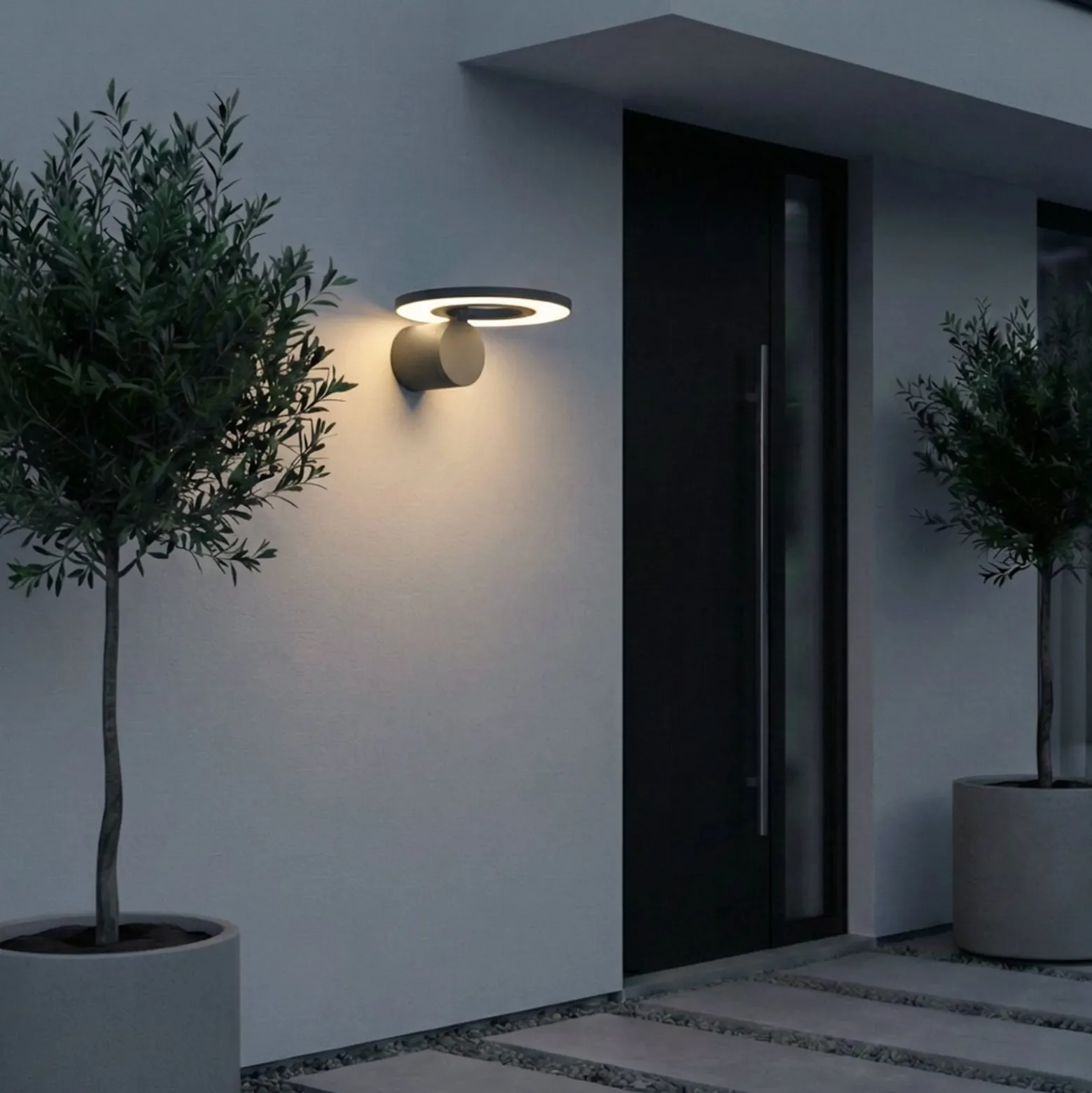 Arcchio LED-ulkoseinävalaisin Tovio, antrasiitti, käännettävä