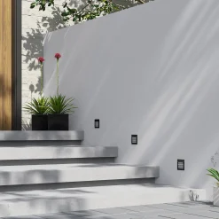 Arcchio LED upotettava seinävalaisin Zamo, rasteri, musta, IP65