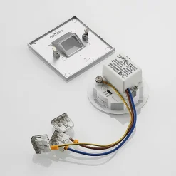 Arcchio LED uppoasennusvalaisin Vexi, 7,5 cm x 7,5 cm, hopea, CCT