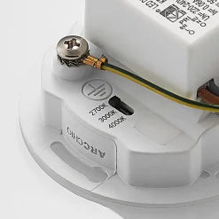 Arcchio LED uppoasennusvalaisin Vexi, 7,5 cm x 7,5 cm, hopea, CCT