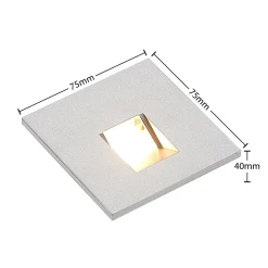 Arcchio LED uppoasennusvalaisin Vexi, 7,5 cm x 7,5 cm, hopea, CCT