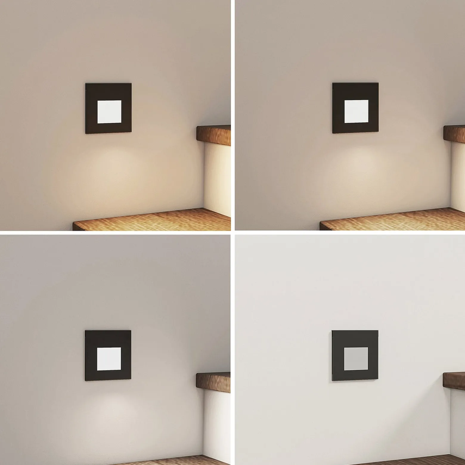 Arcchio LED uppoasennusvalaisin Vexi, 7,8 cm x 7,8 cm, musta, CCT