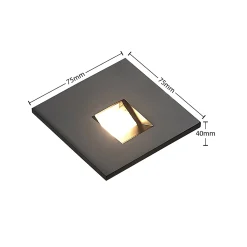 Arcchio LED uppoasennusvalaisin Vexi, 7,5 cm x 7,5 cm, musta, CCT