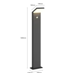 Arcchio LED-valaisin Yolena, anturi, 100cm, antrasiittipunainen