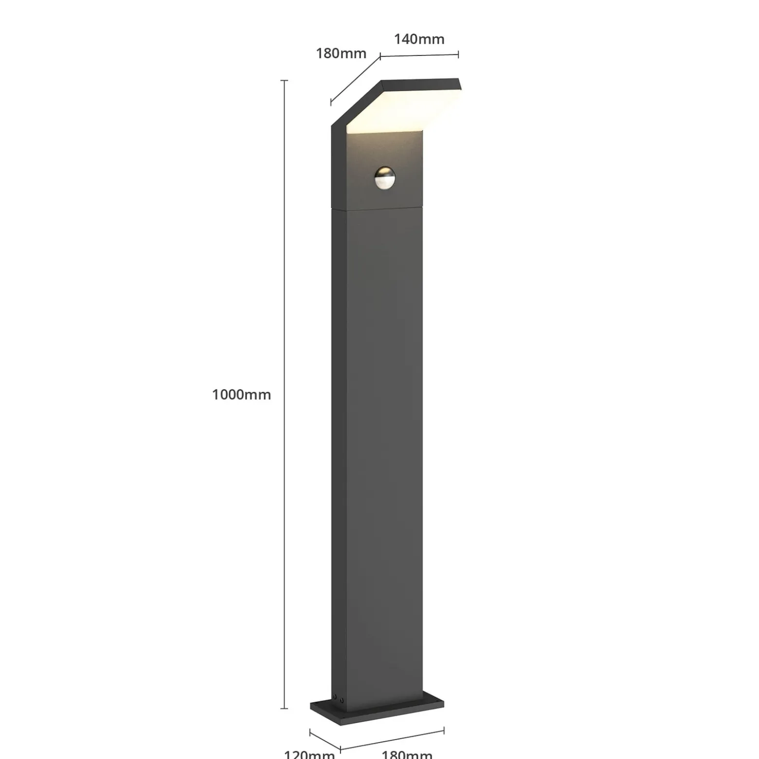 Arcchio LED-valaisin Yolena, anturi, 100cm, antrasiittipunainen