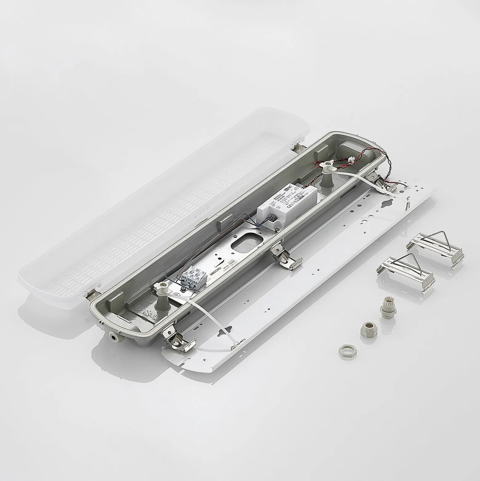 Arcchio Rao LED-kosteudenkestävä valaisin, pituus 61,8 cm, 2 kpl:n setti