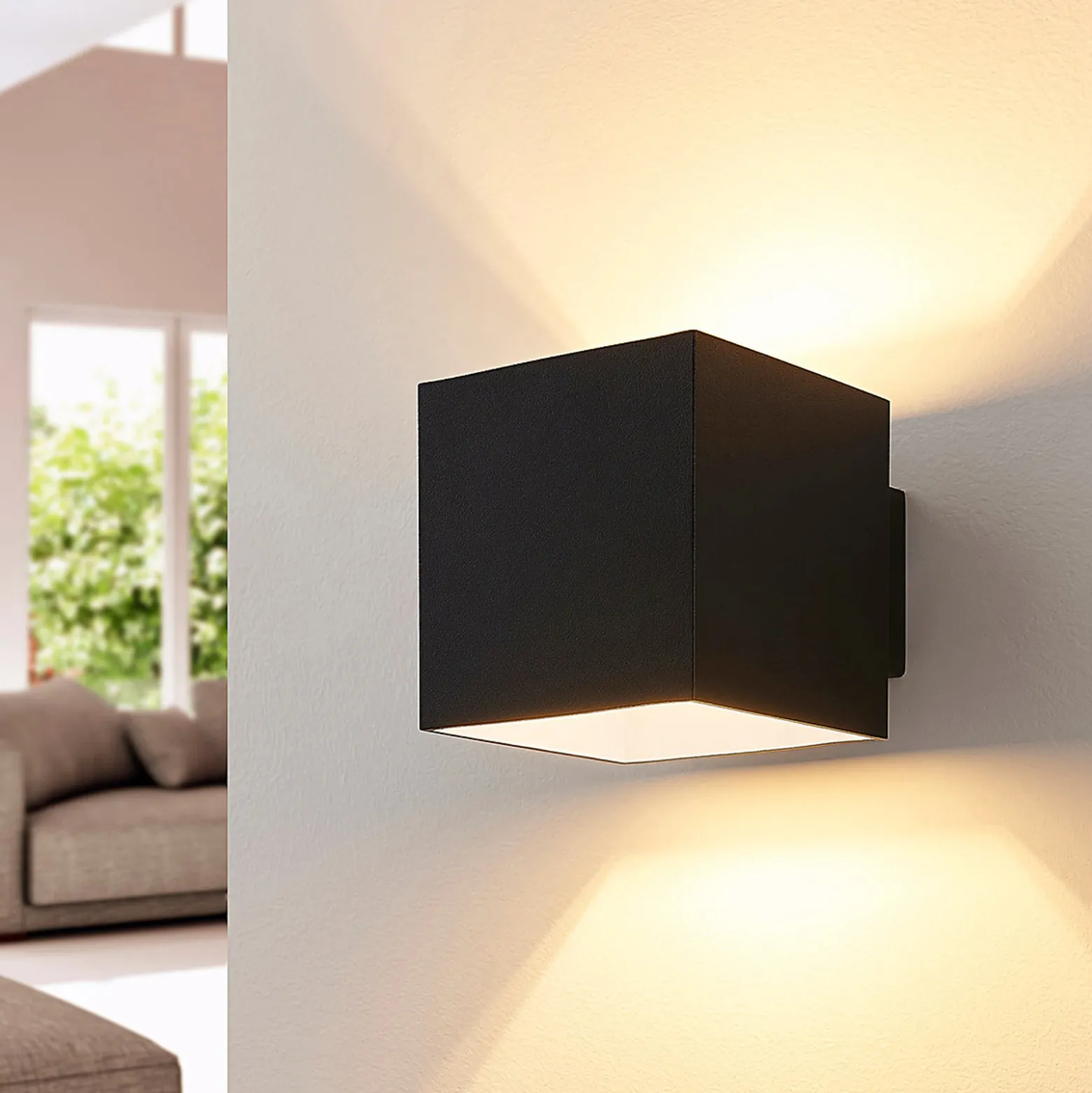 Arcchio seinävalaisin Zuzana, 2 kpl, musta, G9, 10 cm leveä