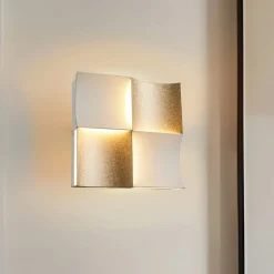 Ariella-LED-seinävalaisin, kullanvärinen, leveys 21 cm, metallia