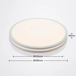 Arnim LED-kattovalaisin, valkoinen, muovia, Ø 49cm, IP44