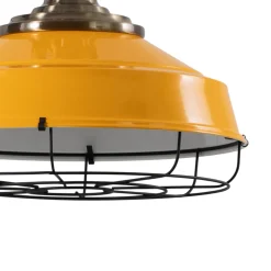 Astel-riippuvalaisin, keltainen, Ø 41 cm, metallia, antiikkimessinki,
