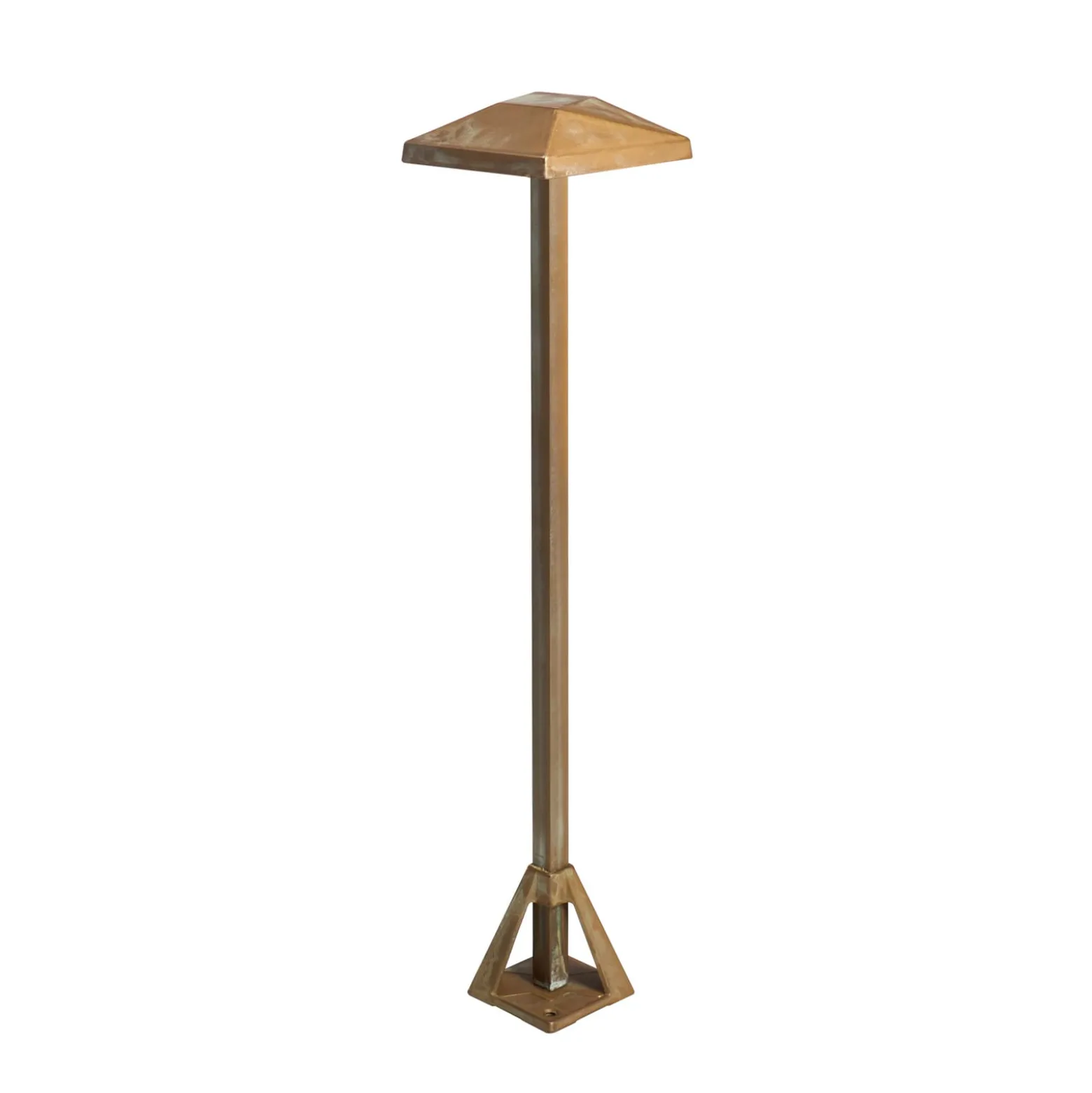 Aura Edge -LED-pollarivalaisin, korkeus 50 cm, antiikkimessinki