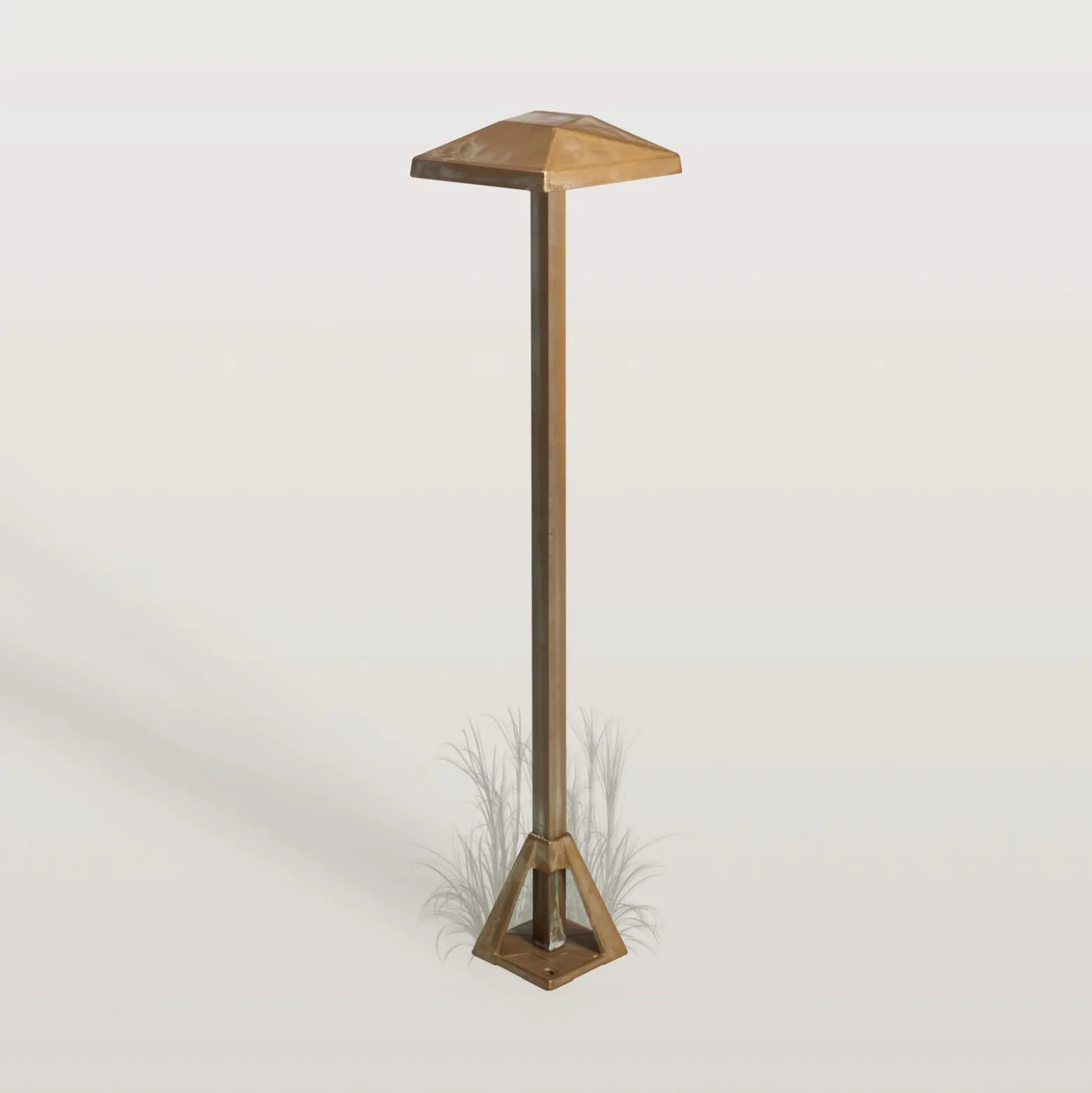 Aura Edge -LED-pollarivalaisin, korkeus 50 cm, antiikkimessinki