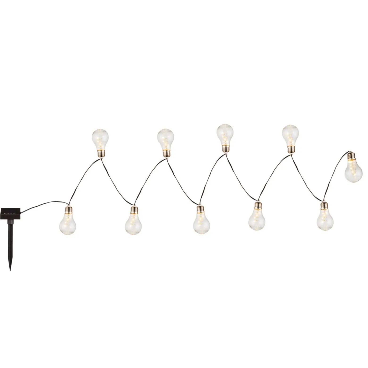 Aurinkok. LED-valoketju 33798-10, hopea metallinen