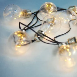 Aurinkok. LED-valoketju 33798-10, hopea metallinen