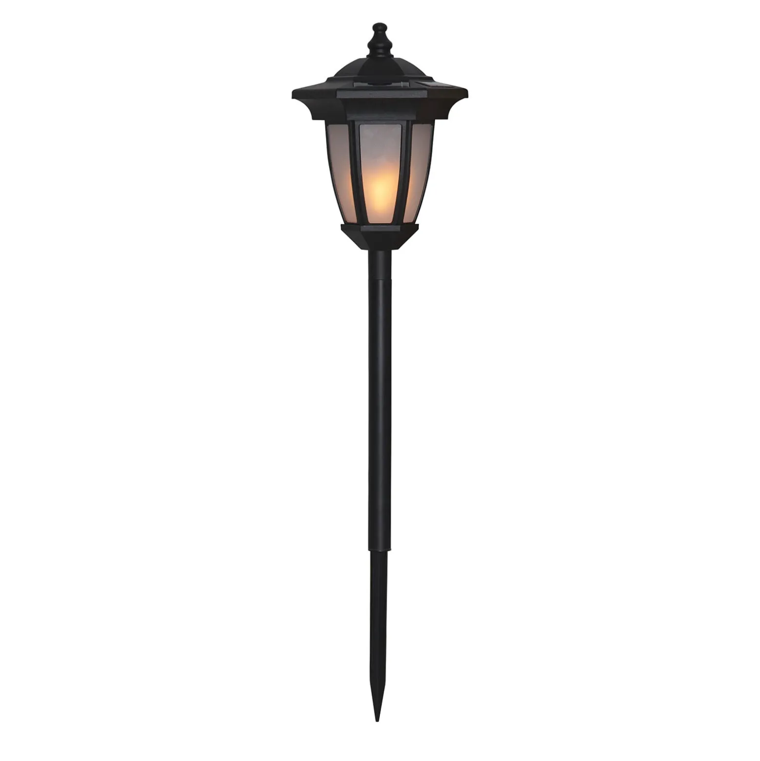 Aurinkokäyttöinen Flame-LED-valaisin, 4 in 1 musta