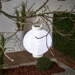 Aurinkokäyttöinen LED-lyhty Jerrit, 20 cm, valk.